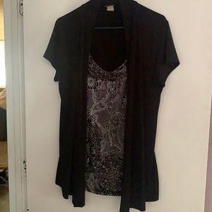 Judith top with attached cardigan